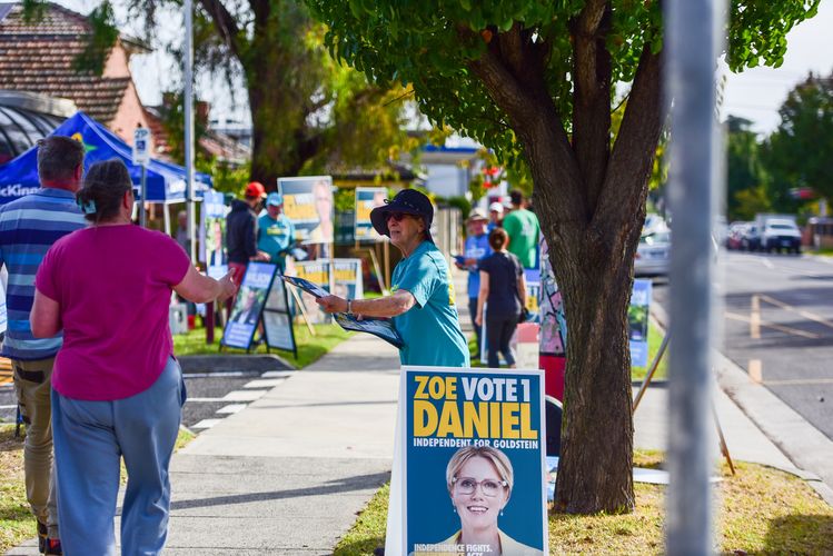  Australian Federal election in Melbourne, Australia - 03 May 2025