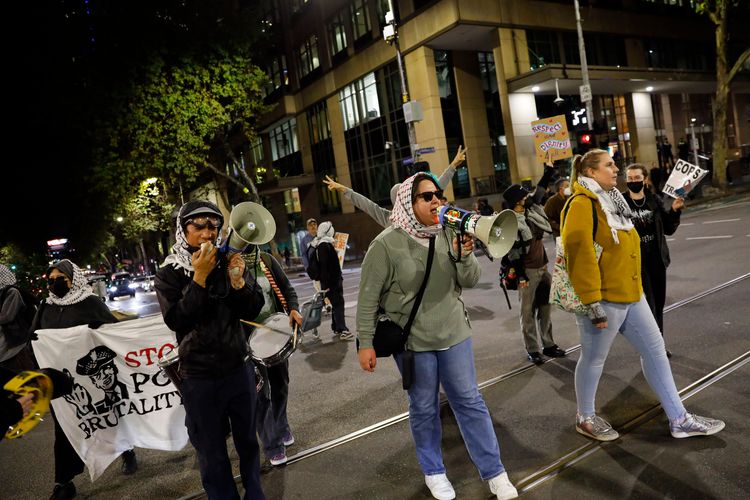 Trans activists rally against Police and Border Force in Melbourne, Australia - 09 May 2025