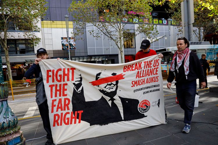 Anti-Trump rally in Melbourne, Australia - 24 May 2025